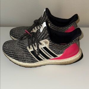 Adidas Black and Pink Running Shoes